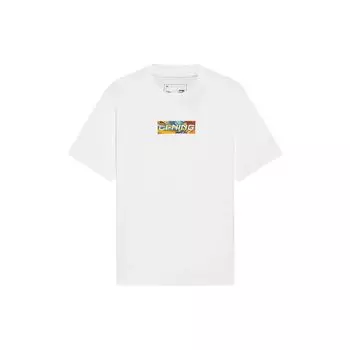 Футболка с коротким рукавом унисекс с принтом логотипа и буквами Li Ning Sports Fashion Series, белая AHSS565-1 M