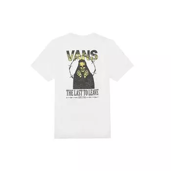 Футболка с коротким рукавом Vans с принтом на спине, топы унисекс, белая VN0A4P5AWHT M