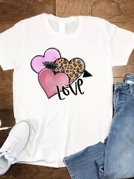 Футболка с коротким рукавом, женская одежда с рисунком в виде цветка, веры, тренда, повседневная женская одежда с коротким рукавом и рисунком XXL