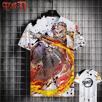 Футболка с короткими рукавами аниме-призрака «Уничтожитель призраков» 2024 года, мужская футболка с короткими рукавами «Тандзи Рюко», японская одежда для мальчиков с короткими рукавами S