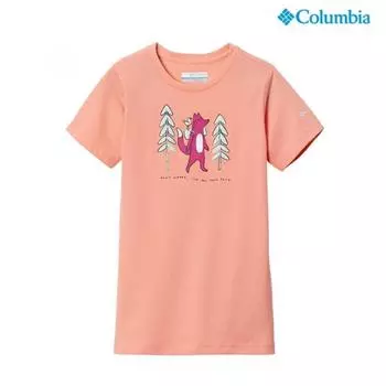 Футболка с короткими рукавами Columbia Kids Kids Graphic, цвет коралловый Coral/115(XXS)
