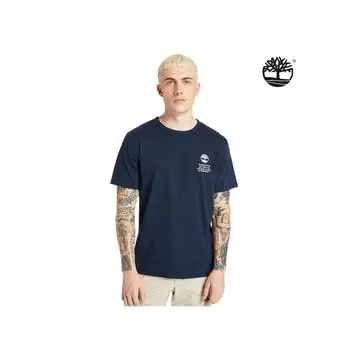 Футболка с короткими рукавами и классическим логотипом Timberland, темно-синяя Tb0a25344331 Q0e271921 00S