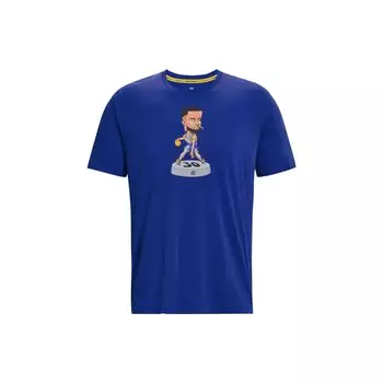 Футболка с короткими рукавами и круглым вырезом Under Armour с мультяшным принтом, мужские топы, синие 1379859-400 XL
