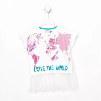 Футболка с короткими рукавами и круглым вырезом 20SGTK23 для девочек 3/4 AOS белый