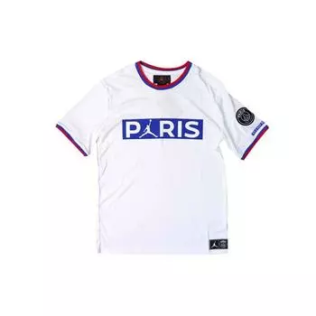 Футболка с короткими рукавами и нашивкой Jordan Paris Saint-Germain, мужские топы белого цвета BQ8359-100 XXL