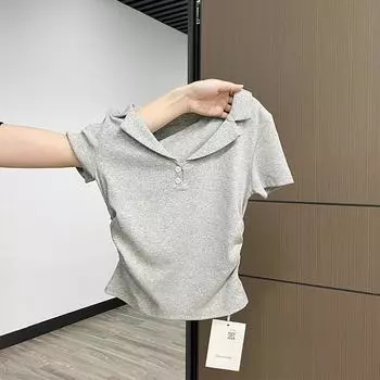 Футболка с короткими рукавами и открытыми плечами для женщин, летний плиссированный топ с защипом на талии, утягивающий и облегающий фигуру. S белый