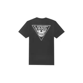 Футболка с короткими рукавами и принтом черепа Vans, топы унисекс, черная VN0A54IJBLK L