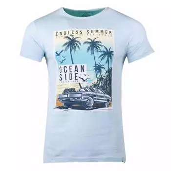 Футболка с короткими рукавами и принтом из мягкого хлопка Los Angeles mao assor 24 Men BLAGGIO XXL бледно-синий