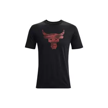 Футболка с короткими рукавами и принтом Under Armour Project Rock Brahma Bull, мужские топы, черные 1371214-001 S