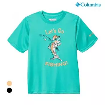 Футболка с короткими рукавами и рисунком Columbia Kids Pfg цвета мяты Mint/115(XXS)