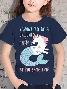 Футболка с короткими рукавами и звездным небом с графическим принтом единорога, летняя одежда для вечеринок 150