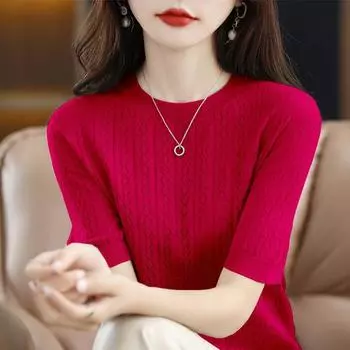 Футболка с короткими рукавами Ice Silk, женская летняя, с круглым вырезом, свободная и универсальная, трикотажная, с короткими рукавами, базовая рубашка S белый