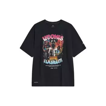 Футболка с короткими рукавами Li Ning Wade China Tour Series 2023 Graphic Cool Comfort, влагоотводящая, унисекс, топы, черная AHSTA33-1 M