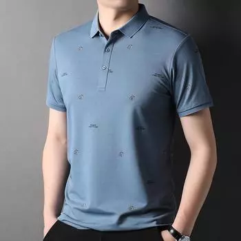 Футболка с короткими рукавами, мужская футболка с лацканами, новый стиль, летняя дышащая повседневная модная футболка, тонкая секция M