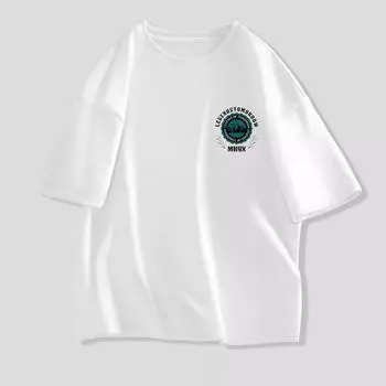 Футболка с короткими рукавами, мужская хлопковая летняя новая тяжелая свободная футболка с половиной рукавов, модная верхняя одежда M