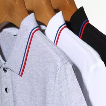 Футболка с короткими рукавами, мужская рубашка поло, простая футболка, летняя тонкая мужская футболка с лацканами и половиной рукавов с вышивкой M