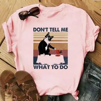 Футболка с котом и домашним животным, модная футболка 90-х годов, милый милый стиль, тренд, милая одежда, повседневная женская футболка с коротким рукавом с принтом, женская женская футболка с графикой S