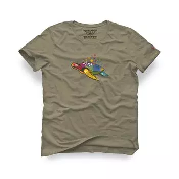 Футболка с красочным принтом черепахи, футболка с принтом черепахи, футболка унисекс больших размеров, хлопковая футболка, Tarrzzcom