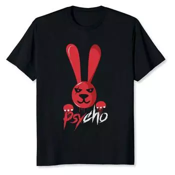 Футболка с кроликом Psycho Size, футболка унисекс Hot Bunny S