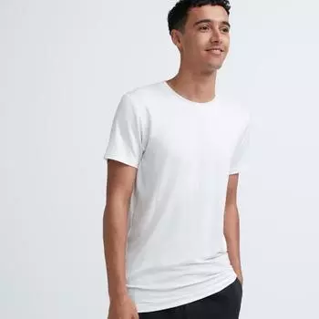 Футболка Uniqlo Japan HeatTech с круглым вырезом и коротким рукавом 00 WHITE/XS