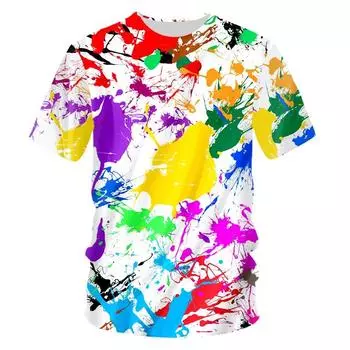Футболка с круглым вырезом для мужчин и женщин в стиле хип-хоп, фитнес, 3D, с принтом тай-дай, толстовка, индивидуальная, цветная, большого размера S