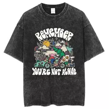 Футболка с круглым вырезом для пары, Американский кампус стиль, Свободная ткань, Мультяшный принт, Летний новый женский топ S