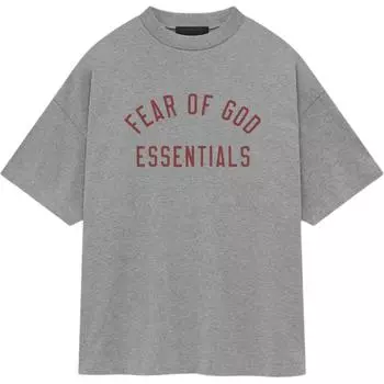 Футболка с круглым вырезом Fear of God Essentials, темно-меланжевая, мужская, серая 125BT244191F L