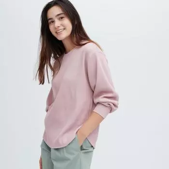Uniqlo Japan Waffle Crew Neck T с длинным рукавом 09 BLACK/XS