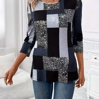 Футболка с круглым вырезом и длинными рукавами в ярком цвете - мягкая повседневная модная одежда весна-осень для женщин на каждый день S