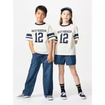 Футболка с круглым вырезом и графическим узором Aerism из хлопка Uniqlo Japan 69 NAVY/100
