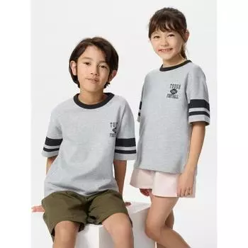 Футболка с круглым вырезом и графическим узором Aerism из хлопка Uniqlo Japan 07 GRAY/100