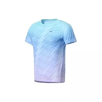 Футболка с круглым вырезом и коротким рукавом Li Ning Running Series, мягкая, фиолетовая, ATSS391-6 XXXL