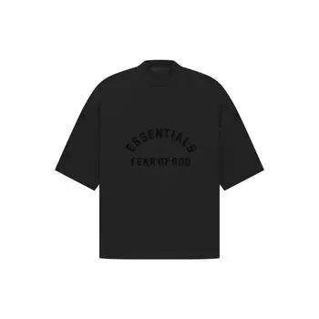 Футболка с круглым вырезом и короткими рукавами Fear of God Essentials, топы унисекс, темно-черный цвет, 125SP232006F XL