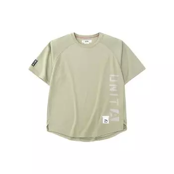 Футболка с круглым вырезом и короткими рукавами Anta Letter Patch, мужские топы, зеленая 152237151-2 L