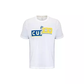 Футболка с круглым вырезом и логотипом Under Armour Curry Series, мужские топы, белые 1377543-100 XXL
