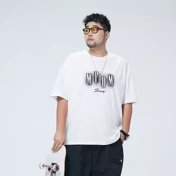 Футболка с круглым вырезом и плотным принтом, свободная летняя свободная рубашка с новыми буквами, универсальные повседневные топы с короткими рукавами M