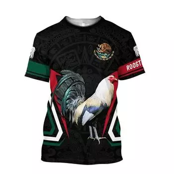 Футболка с круглым вырезом и принтом Fighting Rooster 3D, мужская повседневная футболка с коротким рукавом, модная уличная одежда Harajuku, унисекс, топ S