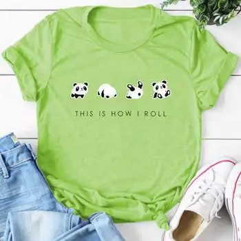 Футболка с круглым вырезом и принтом из мультфильмов, повседневная, свободная, с коротким рукавом, модные летние футболки, топы, женская одежда XS розовый