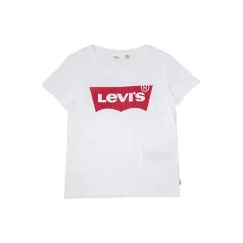 Футболка с круглым вырезом и принтом логотипа Levis, женская, белая 17369-0053