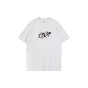 Футболка с круглым вырезом и принтом логотипа Li Ning Wade Series, унисекс, белая AHSS641-2K