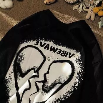 Футболка с круглым вырезом и принтом «Разбитое сердце», мужская и женская летняя модная тенденция в стиле ретро, повседневная свободная уличная одежда, удобный топ с короткими рукавами для пар, Harajuku S белый