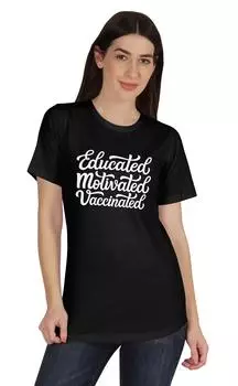 Футболка с круглым вырезом Inkmeso Educated Motivated Vaccinated Funny Pro Vaccine для 3XL красный