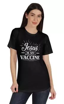 Футболка с круглым вырезом Inkmeso Jesus is My Vaccine Anti Vax Vaxxer c.o.v.i.d для 2XL темно-зеленого