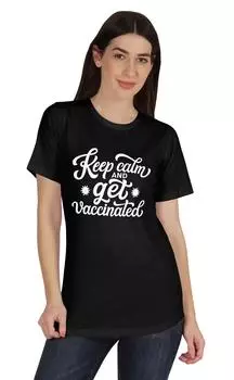 Футболка с круглым вырезом Inkmeso Keep Calm And Get Vaccinated Funny Pro Vaccine для 3XL чёрный