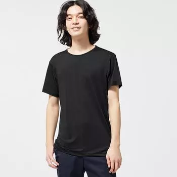 GU-стиль из сухой сетки с круглым вырезом и короткими рукавами