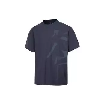 Футболка с круглым вырезом Li Ning, повседневная, с коротким рукавом, мужская, черная, AHST067-1 M