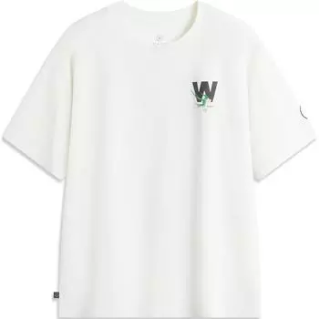 Футболка с круглым вырезом Li Ning X Jcchr Artist Collaboration Wade Series с принтом в виде букв, удобная, универсальная, дышащая, свободная, с коротким рукавом AHSUB27-1 XL