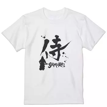 Футболка с круглым вырезом размера M, белая, с рисунком 000881, японский узор «Самурай» [igsticker] для мужчин, японская/японская