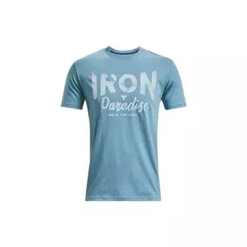 Футболка с круглым вырезом Under Armour Project Rock с принтом логотипа, мужские топы, синяя 1370483-416 L