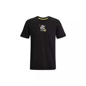 Футболка с круглым вырезом Under Armour Solid Logo Print, мужские топы, черные 1376275-001 S
